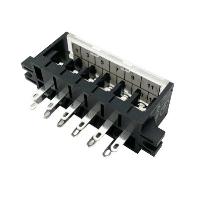 China PBT Terminal Block Screw Double Row Electric Fence Block Double Row Screw Terminal Block for sale