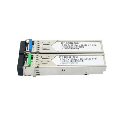 China 2.5G communication base station gigabit single-fiber single-mode SFP module compatible with Huawei Huasan LC optical port 40KM module factory wholesale for sale