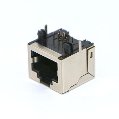 China audio & Video RJ45 8 Pin Connector Shielded Modular Jack With LED for sale