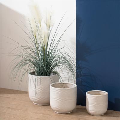 China Beautiful Bulk Hot Sale Home Wedding Decoration Ceramic White Floor Stand Tall Color Garden Flower Pots For Living Room for sale