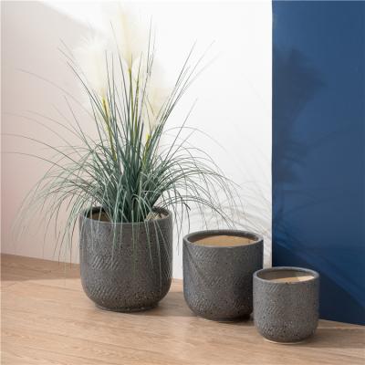 China Beautiful Modern Simple Design 3 Pcs Large Round Set Indoor Garden Plant Decoration Cheap Ceramic Flower Pots for sale