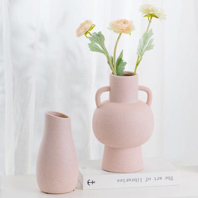 China Wholesale beautiful matte ceramic vases home decoration rose porcelain flower vases in ikebana for events for sale