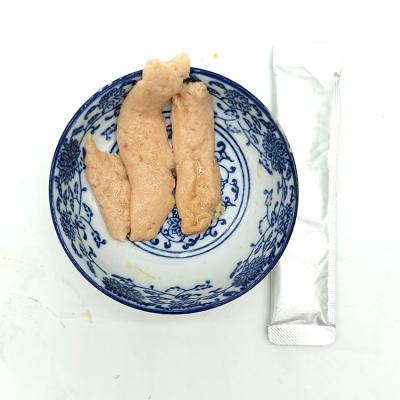 China Viable Pet Cat Creamy Snack Pouch Food Cat Licking Treats Delicious Liquid Chicken +Salmon for sale