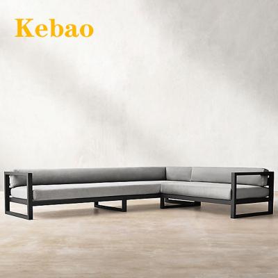 China Outdoor Metal L Aluminum Frame Patio Furniture Garden Sofa Outdoor Sofa Modern Factory Customized Sectional Sofa for sale