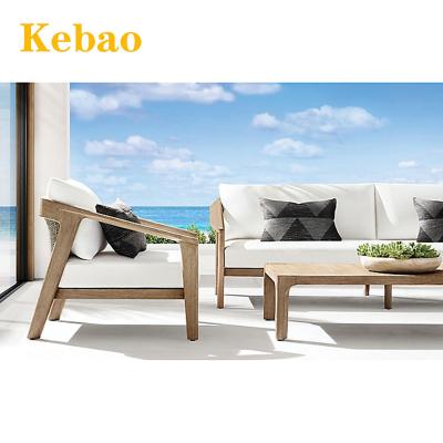 China Modern luxury solid wood teak garden sofa set patio solid wood garden hotel outdoor sofa set teak sofa for sale