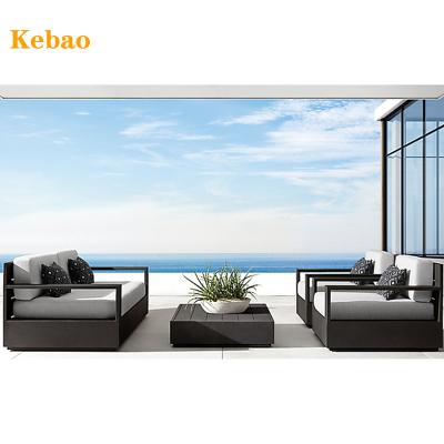 China Modern Outdoor Aluminum Handmade Sectional Living Room Sofa Sofa Metal Black Metal Patio Hotel Armchair Furniture Garden Sofa for sale