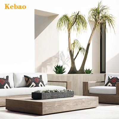 China Modern Luxury Modern Outdoor Backyard Garden Furniture Solid Teak Patio Sofa Set Solid Wood Sectional Sofa for sale