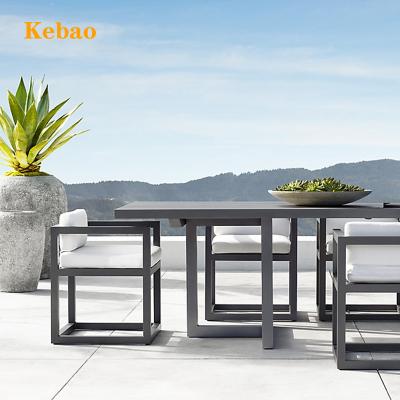 China Modern Outdoor Home Furniture Hotel Garden Aluminum Dining Table And Chairs Yard Metal Patio Dining Set for sale