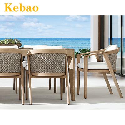 China Modern Luxury Teak Furniture Set Wood Outdoor Dining Solid Wood Dining Table and Chairs Garden Teak Dining Table Set for sale