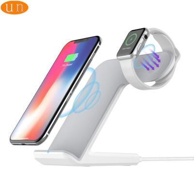 China Mobile Phone New Products 2 in 1 Fast Wireless Charger For iPhone X Apple Watch Charger for sale