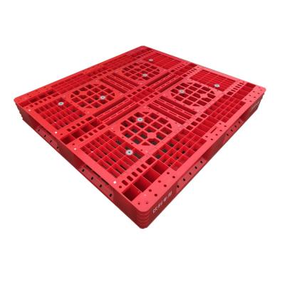 China Stacking 6 Runners Plastic Pallet 1200x1100x150 mm for Cold Storage in Industry for sale