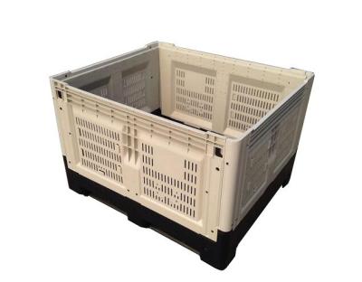 China Foldable Plastic Pallet Box with 4 T Stadic Load and 0.5T Racking Load Space-saving for sale