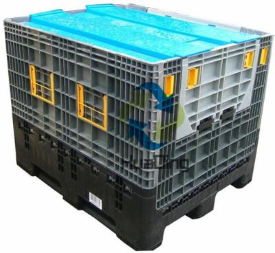 China Recycleerbare opvouwbare opvouwbare HDPE-kunststofmaas Plastic Large Crate Static Load 4 T Te koop