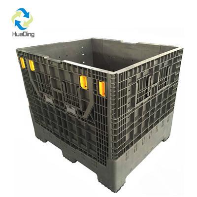 China 1200*1000*590mm Heavy Duty Foldable Warehouse Storage Container with Wheels and Handle 1T for sale