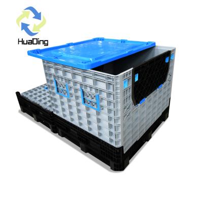 China Caja plegable de paletas de HDPE para almacenamiento grande 1200x1000x350mm Especificación del contenedor en venta