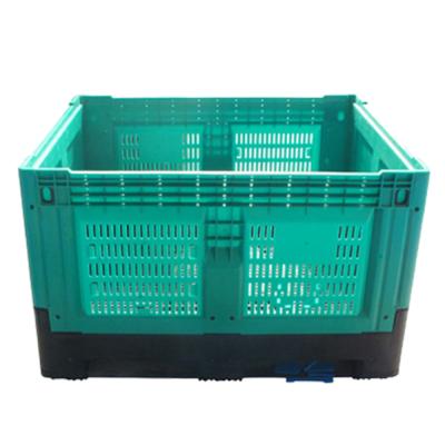 China Light Duty 4 T Load 1210H760B Plastic Foldable Transport Storage Pallet Box Container for sale