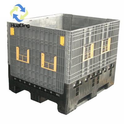 China Dynamic Load 1.2T HUADING Plastic Logistic Collapsible Bin Plastic Pallet Boxes Container for sale