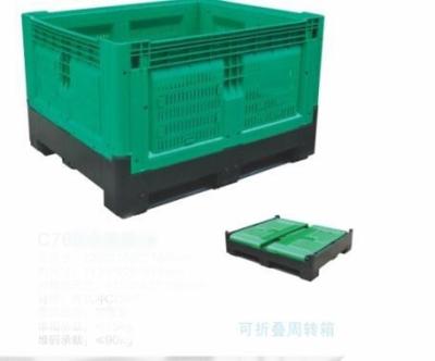 China Large Foldable Plastic Collapsible Container HUADING Heavy Duty Stackable Pallet Box for sale