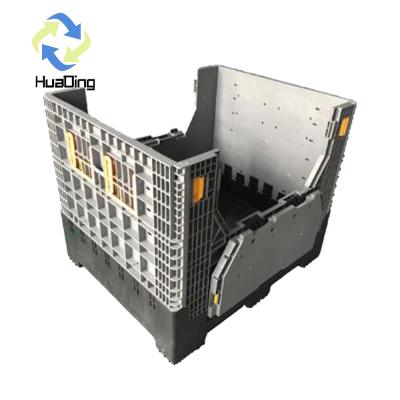 China Heavy Duty 4 Way Entry HDPE Material Plastic Pallet Box for Auto Parts Transportation for sale