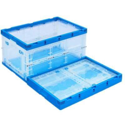 China Modern Injection Folding Transparent Plastic Tools Storage Boxes Bins 600*400*320mm for sale