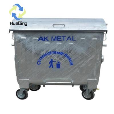 China Custom Labeling Options HUADING Outdoor Steel Garbage Bin for Easy Waste Disposal for sale