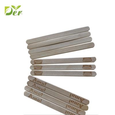 China Viable Diy Large Birch Wooden Ice Cream Paper Wrapped Spoon for sale