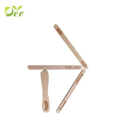 China Sustainable Wooden Craft Ice Cream Popsicle Smooth Sticks With Logo for sale