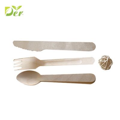 China Disposable Wooden Flatware Eating Utensils Cutlery Set Disposable for sale