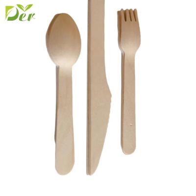 China Factory direct sales fork and stocked wooden spoon and disposable cutlery for sale