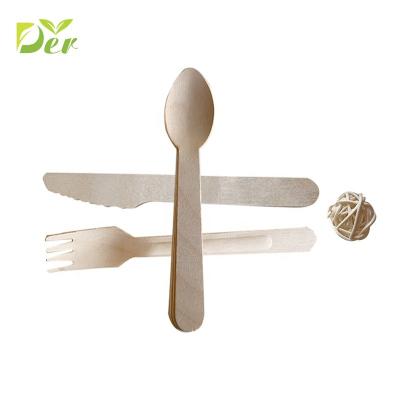 China Viable Wholesale Sterile Disposable Wooden Kitchen Knife And Cutlery Set for sale