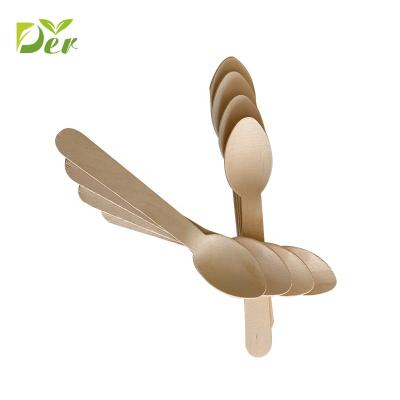 China Disposable Cutlery Customizable Flat Disposable Wooden Spoons for sale