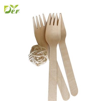 China Disposable Cutlery Forks Disposable Wood Eating Utensils Dishes Bulk for sale