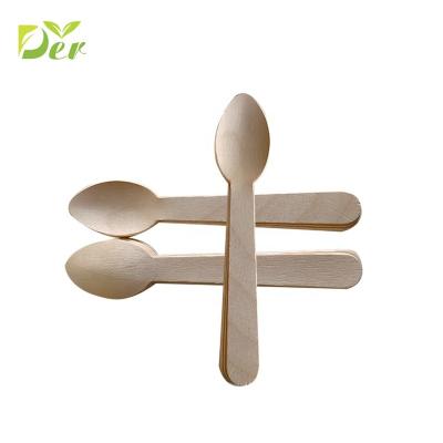 China New Product Disposable Biodegradable China Cutlery 185mm Wood Spoon Fork Knife for sale