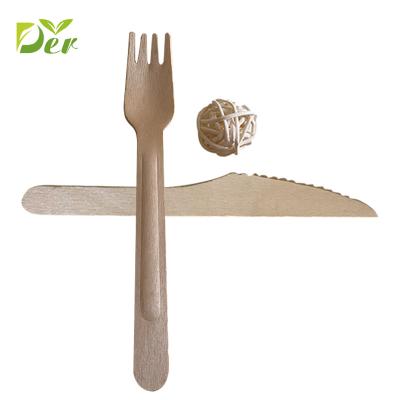 China Disposable Wooden Spoon Fork Cake Knife Disposable Set for sale