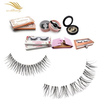 China 25-30 Times OEM ODM Customized Lashes Bundle Natural Clear Tape 8-16 Mm Faux Mink Lashes for sale