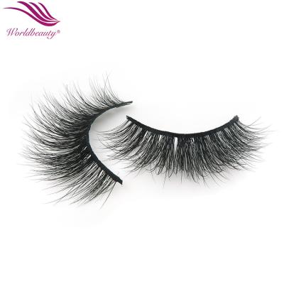 China Worldbeauty Natural Soft OEM ODM Customized Full Strip Lashes 3D Mink Eyelashes Vendors Wholesale for sale