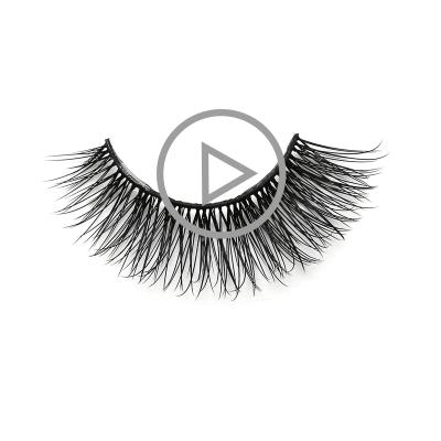 China Custom Feather Eyelash Packaging 3 D Korean Silk Strip False Eyelashes For Daily Makeup for sale