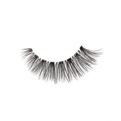 China Wholesale thin natural hair lashes natural soft faux mink fiber lashes strip super soft eyelashes worldbeauty for sale