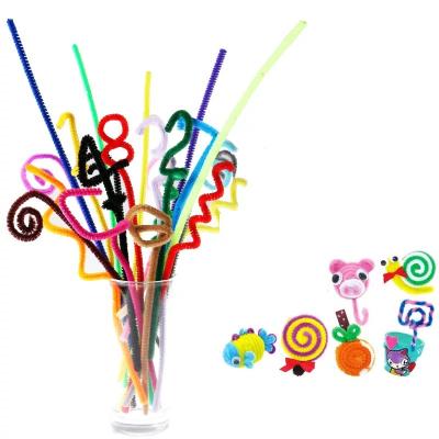 China Diy craft art 6mm x 30cm colored pipe cleaners for handcraft 100pcs per bag DIY handmade opener rods for sale