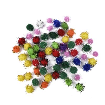 China Creative Glitter Tinsel Pom Poms DIY Kindergarten Decorations Crafts Pompom Balls Craft for sale