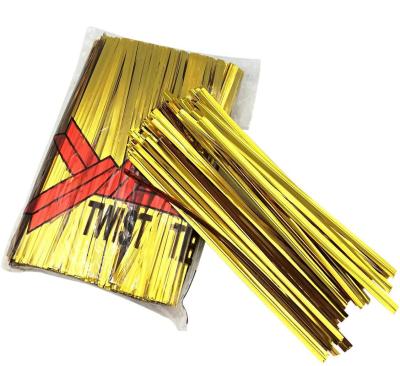 China Diy Craft Art Factory Gift Bag Twist Ties Cello Bag Gold Metallic Twist Ties For Bread Candy Bags for sale