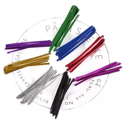 China Gift Offer New Next Price 6cm PET Bread Bag Twist Tie Metallic Colorful Plastic Decorative Wrapping Wire for sale