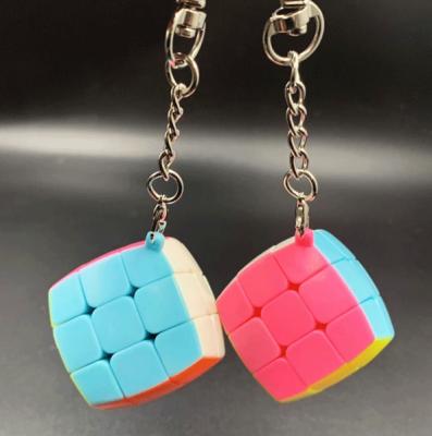 China Plastic Magic Square Creative Magic Cube in Mini DIY TOY High Quality Small 3x3 ABS Key Chain Educational Toys for sale