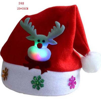 China 2019Factory Indoor High Quality Promotional Unique Cheap Promotional Unique Snowman Christmas Decoration Reindeer Christmas Red Hat For Kids Adults With LED Lights for sale