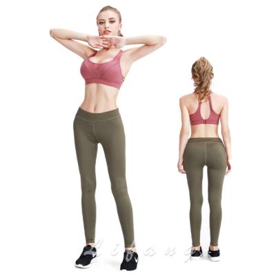 China Breathable Wholesale High Waist Hip Workout Clothing Women Set 2pcs Yoga Sets Gym Fitness Sports Gaiters for sale