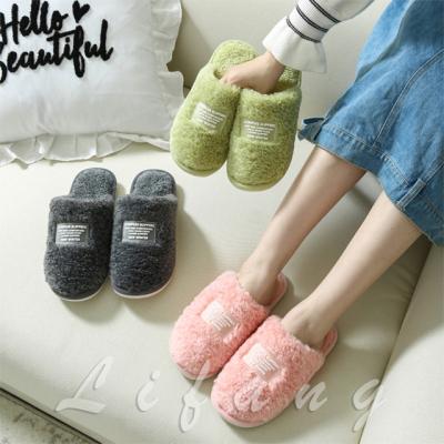 China CUSHIONING Warm New Home Slippers For Couples Thickened Soft-soled Cotton Slippers For Men for sale