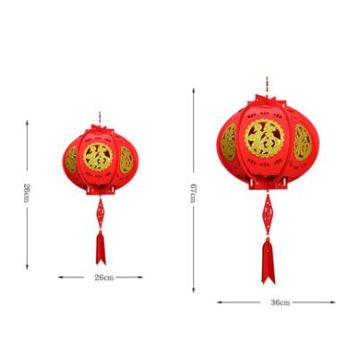 China Shaped Handmade Chinese Nonwoven Lantern Felt Decorative Hanging Red Lanterns for sale