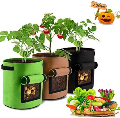 China Handmade Wholesale Customized Fabric Garden Growing Planting Bag Felt Growing Bags for sale