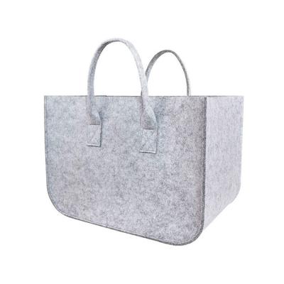 China New-fashion Felt Tote HandBag Wholesale Felt Shopping Bag Portablebig wholesale bag for firewood large capacity felt storage bag for sale