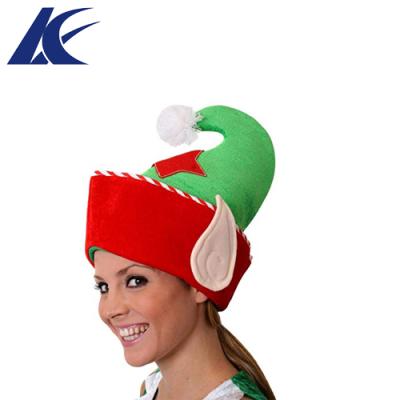 China Christmas Decoration Fashion Red and Green Striped Hat Popular Kids Christmas Holiday Party Decoration for sale